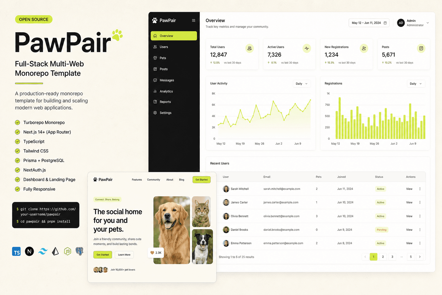 Multi-Web Monorepo Template preview